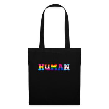 Drapeau LGBT humain Fierté gay lesbienne transgenre - Sac en tissu - noir - Devant