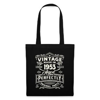 Vintage 70th Birthday Décorations Drôle 1953 Naissance - Sac en tissu - noir - Devant