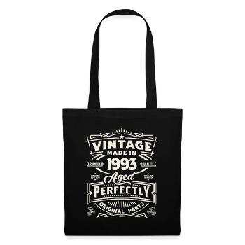 Vintage 30th Birthday Décorations Drôle 1993 Naissance - Sac en tissu - noir - Devant