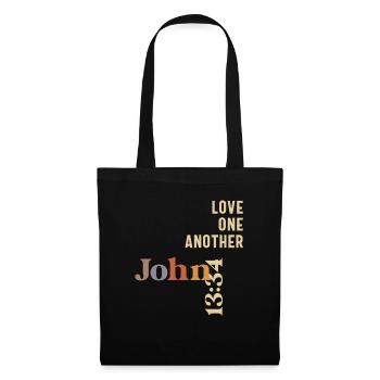 Love One Another John 13:34 Christian Quote - Tote Bag - black - Front