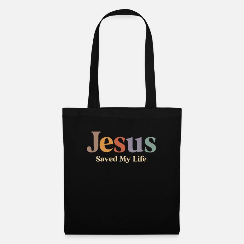 Vom Glauben angetrieben - Jesus hat mir das Leben gerettet - Stoffbeutel - Schwarz