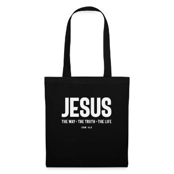 Jésus Le Chemin La Vérité Jean 14 :6 Citation Chrétienne - Sac en tissu - noir - Devant