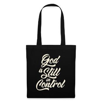Dieu est toujours aux commandes Citation chrétienne - Sac en tissu - noir - Devant