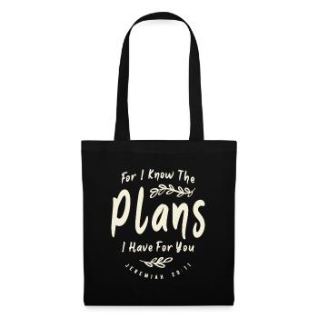 Plans divins Jérémie 29 :11 Citation chrétienne - Sac en tissu - noir - Devant
