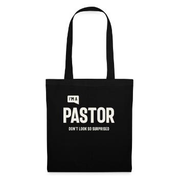 Pastor's Surprise - Christliches Zitat - Stoffbeutel - Schwarz - Vorne