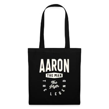 Aaron Der Mann Mythos Legende Benutzerdefinierter Name Aaron - Stoffbeutel - Schwarz - Vorne