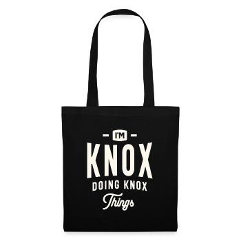 Je suis Knox faire Knox choses nom personnalisé Knox - Sac en tissu - noir - Devant
