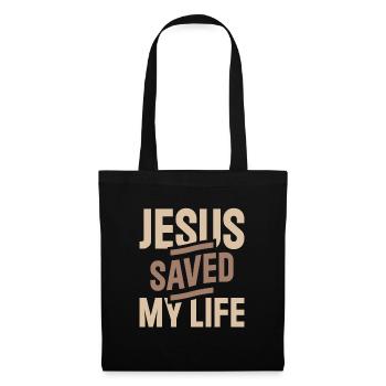 Jesus Saved My Life Inspirational Christian Quote - Tote Bag - black - Front