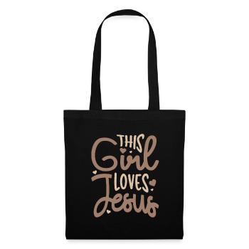 This Girl Loves Jesus Inspirational Christian - Tote Bag - black - Front