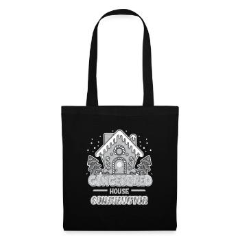 Lebkuchen Haus Konstrukteur Hersteller Geschenk - Stoffbeutel - Schwarz - Vorne