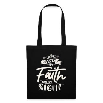 Live by Faith Inspirational Christian Quote - Tote Bag - black - Front