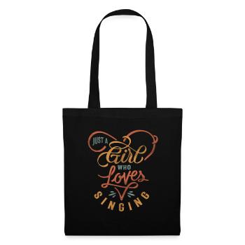 Chanter, Chanter, Musique, Musical, Fille - Sac en tissu - noir - Devant