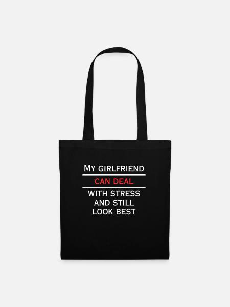 Girlfriend can handle stress - Tote Bag - black