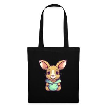 Mignon Anime Style Kangourou Kawaii - Sac en tissu - noir - Devant