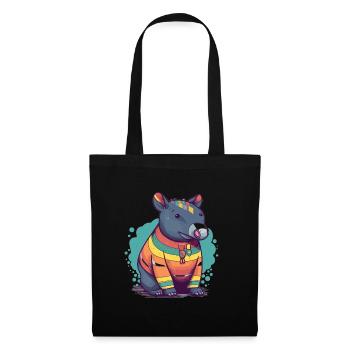 Süßer Anime -Stil Malayan Kawaii - Stoffbeutel - Schwarz - Vorne