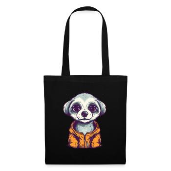 Mignon style anime Meerkat Kawaii - Sac en tissu - noir - Devant