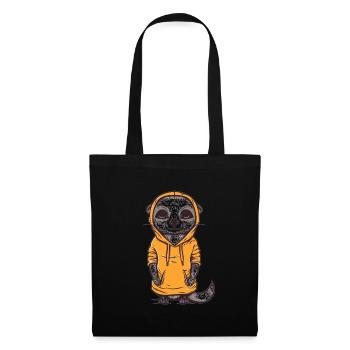 Mignon style anime Meerkat Kawaii - Sac en tissu - noir - Devant