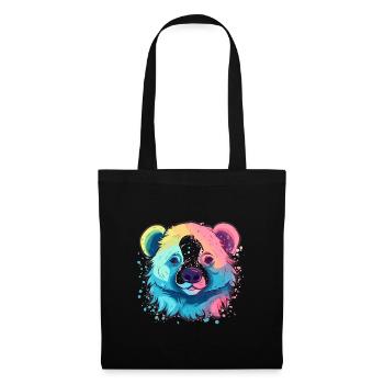 Mignon Anime Style paresseux ours Kawaii - Sac en tissu - noir - Devant