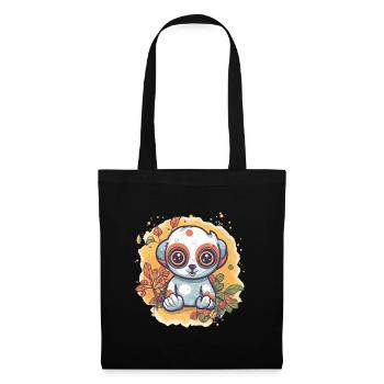 Netter Anime -Stil Langsam Loris Kawaii - Stoffbeutel - Schwarz - Vorne