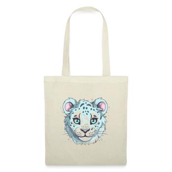 Netter Anime -Stil Schneeleopard Kawaii - Stoffbeutel - Natur - Vorne