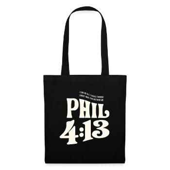 All Things Possible - Philippians 4:13 Christian - Tote Bag - black - Front