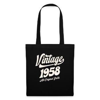 1958 66. Geburtstag Geschenke 66 Jahre alte Männer Frauen - Stoffbeutel - Schwarz - Vorne