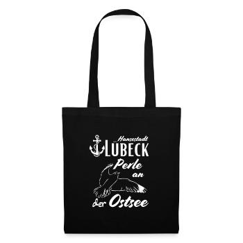 Lübeck Hansestadt Perle an der Ostsee - Stoffbeutel - Schwarz - Vorne