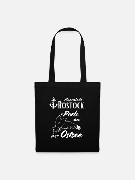 Rostock Hansestadt Rostock Perle an der Ostsee - Stoffbeutel - Schwarz