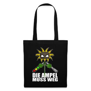 Gegen Grüne Politik Ampel Sonnenblume - Stoffbeutel - Schwarz - Vorne
