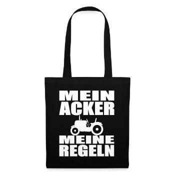 Mein Acker meine Regeln. Landwirtschaft Bauer - Stoffbeutel - Schwarz - Vorne