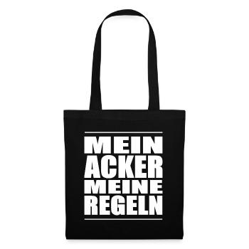 Mein Acker mein Regeln. Landwirtschaft Agrar Bauer - Stoffbeutel - Schwarz - Vorne