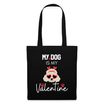 My Dog Is My Valentine - Tote Bag - black - Front