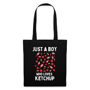 Nur ein Junge, der Ketchup liebt - Stoffbeutel - Schwarz - Vorne