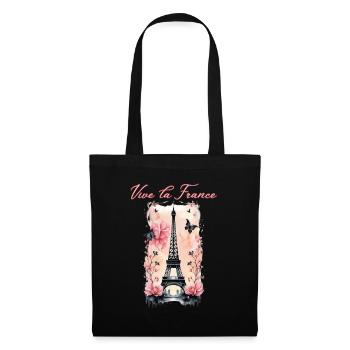 Vive la France-Eiffel Tower-Paris - Tote Bag - black - Front