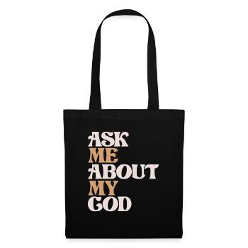 Découvrez mon Dieu - Citation chrétienne de foi - Sac en tissu - noir - Devant