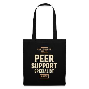 Peer-Support-Spezialist - Stimme der Empathie - Stoffbeutel - Schwarz - Vorne
