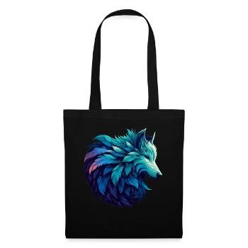 Loup debout majestueux dans un - Sac en tissu - noir - Devant
