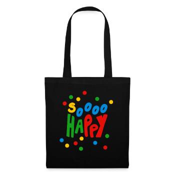 Tellement heureux confettis - Sac en tissu - noir - Devant