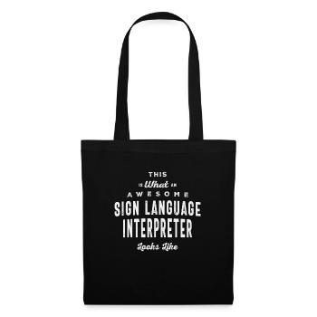 Interprète en langue des signes génial - Sac en tissu - noir - Devant