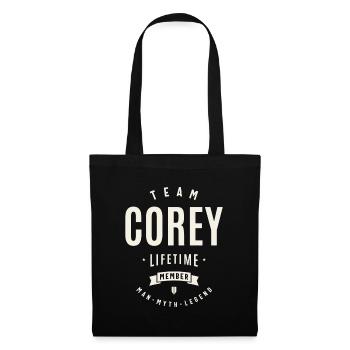 Team Corey Lebenslanges Mitglied Lustiger Name Corey - Stoffbeutel - Schwarz - Vorne