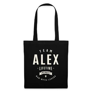 Team Alex Lebenslanges Mitglied Lustiger Name Alex - Stoffbeutel - Schwarz - Vorne