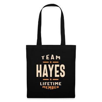 Membre à vie de l’équipe Hayes - Nom Hayes - Sac en tissu - noir - Devant