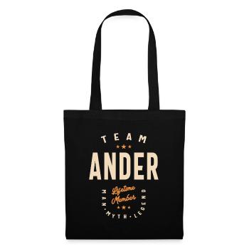 Membre à vie de l’équipe Ander - Nom Ander - Sac en tissu - noir - Devant