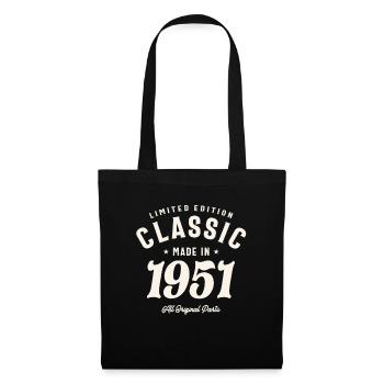 1951 Geschenke zum 73. Geburtstag 73 Jahre alte Männer Frauen - Stoffbeutel - Schwarz - Vorne