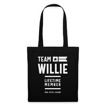 Team Willie Lebenslanges Mitglied Lustiger Name Willie - Stoffbeutel - Schwarz - Vorne