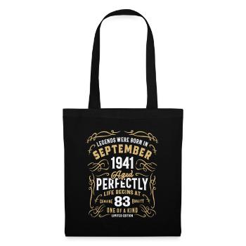 September 1941 Geschenke zum 83. Geburtstag 83 Jahre alt - Stoffbeutel - Schwarz - Vorne