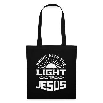 Shine With The Light of Jesus - Christian Quote - Tote Bag - black - Front