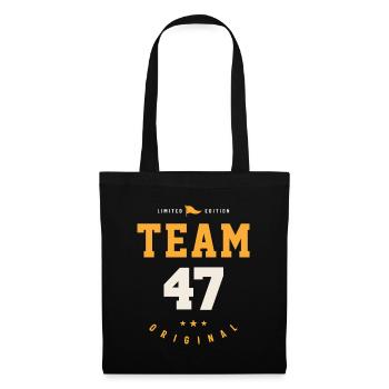 Team 47 Jahre - 47. Geburtstag - Stoffbeutel - Schwarz - Vorne
