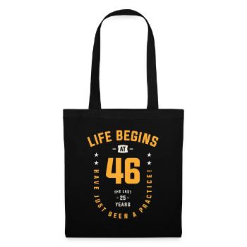 La vie commence à 46 - 46 ans - Sac en tissu - noir - Devant