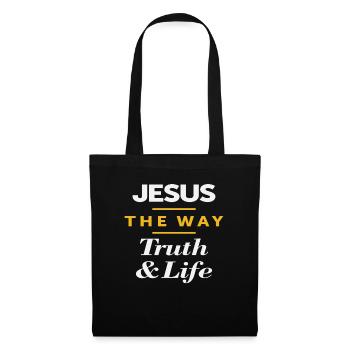 Jesus - Der Weg, die Wahrheit und das Leben Christliches Zitat - Stoffbeutel - Schwarz - Vorne